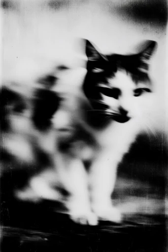 Haunted Analog Glitch style reference image — motion blur