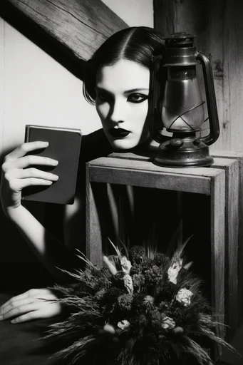 Cinematic Monochrome Noir style reference image — chiaroscuro lighting