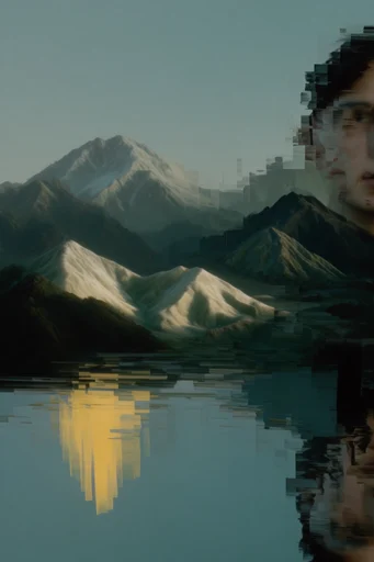Digital Glitch Noir style reference image — glitch art