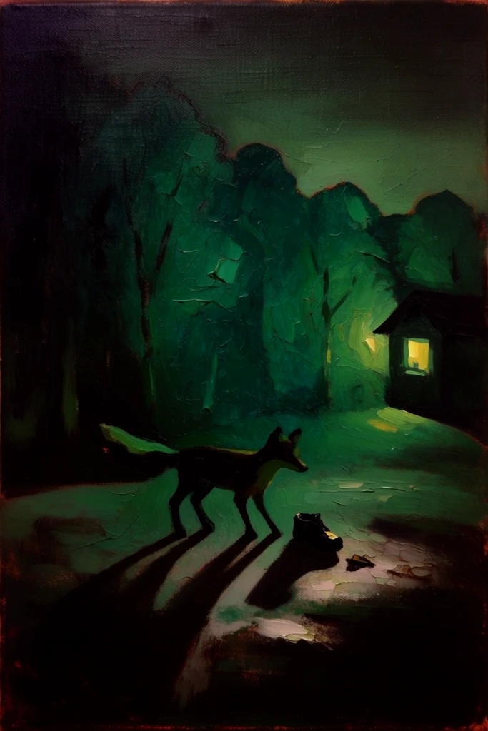 Nocturnal Impasto Tonalism style AI image example 3