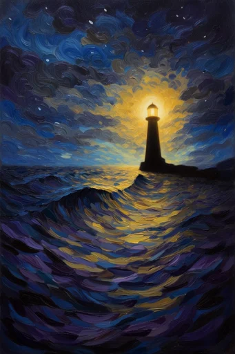 Luminous Celestial Impasto style reference image — post-impressionist style