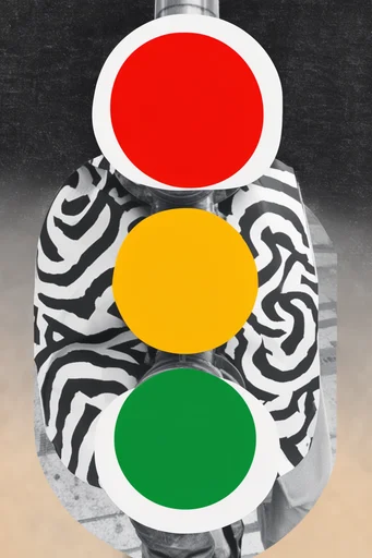Monochrome Graphic Surrealism style reference image — mixed-media collage