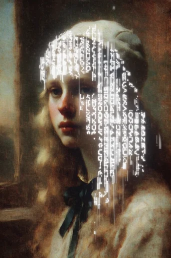 Digital Renaissance Glitch style reference image — renaissance iconography