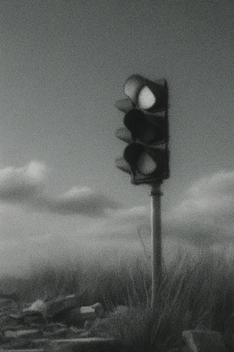 Atmospheric Monochromatic Noir style reference image — heavy tactile grain