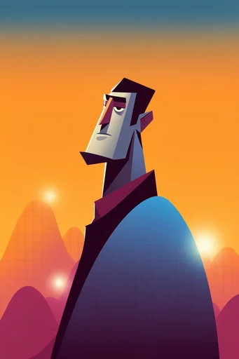 Sharp Geometric Retro-Futurism style reference image — sharp angular vector art