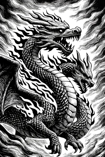 Monochrome Linear Craftsmanship style reference image — linocut texture