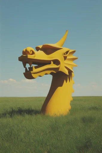 Surrealist Pastoral Dreamscape style reference image — whimsical oversized forms