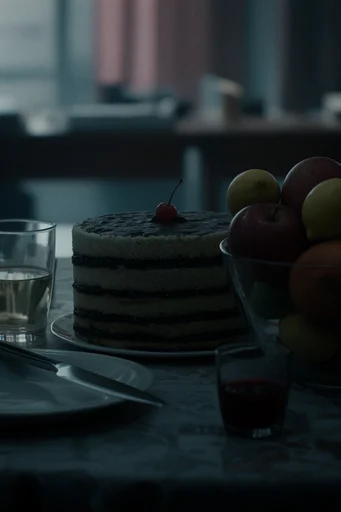 Cinematic Institutional Realism style reference image — sterile institutional environment