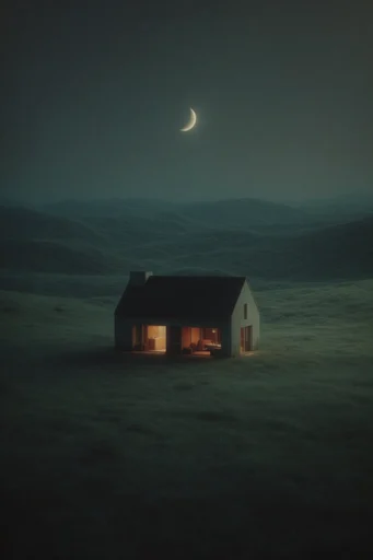 Nocturnal Liminal Surrealism style reference image — deep twilight palette