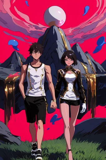 Retro Neon Anime style reference image — 90s anime style