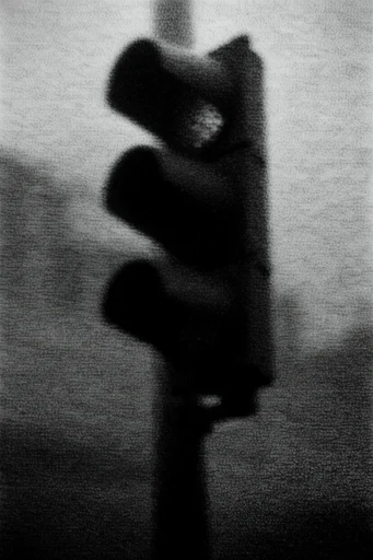 Monochrome Shadow Grain style reference image — heavy film grain