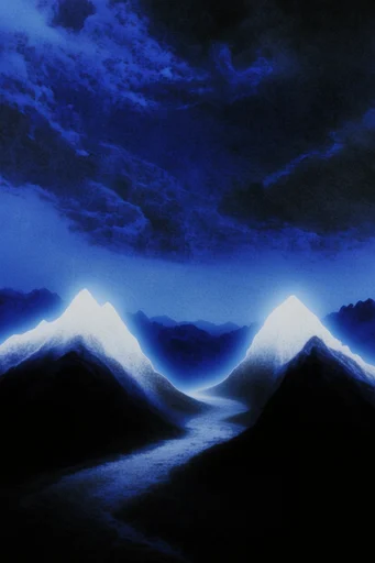 Luminescent Cobalt Nocturne style reference image — monochromatic cobalt palette