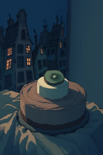 Nocturnal Storybook Noir style reference image — atmospheric twilight