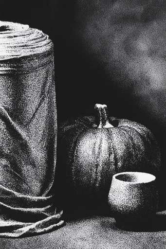 Tactile Noir Minimalism style reference image — chiaroscuro lighting