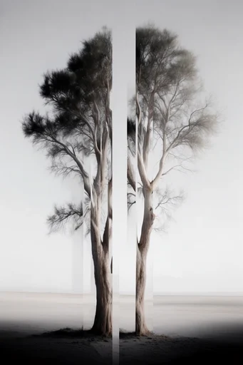 Minimalist Glitch Avant-Garde style reference image — minimalist studio photography