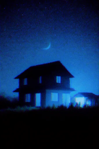 Nocturnal Analog Glitch style reference image — heavy digital grain
