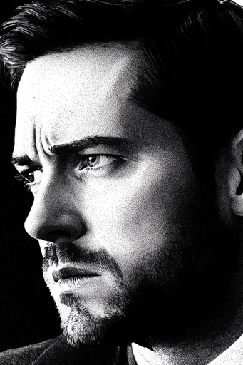 Gritty Monochromatic Noir style reference image — chiaroscuro lighting