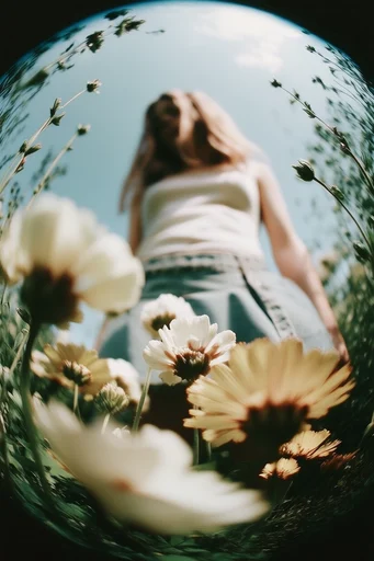 Dynamic Fisheye Summer style reference image — analog film grain