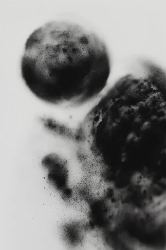 Ethereal Monochrome Minimalism style reference image — stippled charcoal texture
