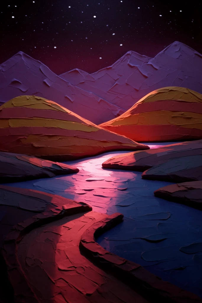 Sculptural Neon Chiaroscuro style AI image example 2