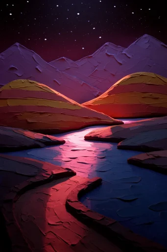 Sculptural Neon Chiaroscuro style reference image — dramatic chiaroscuro lighting