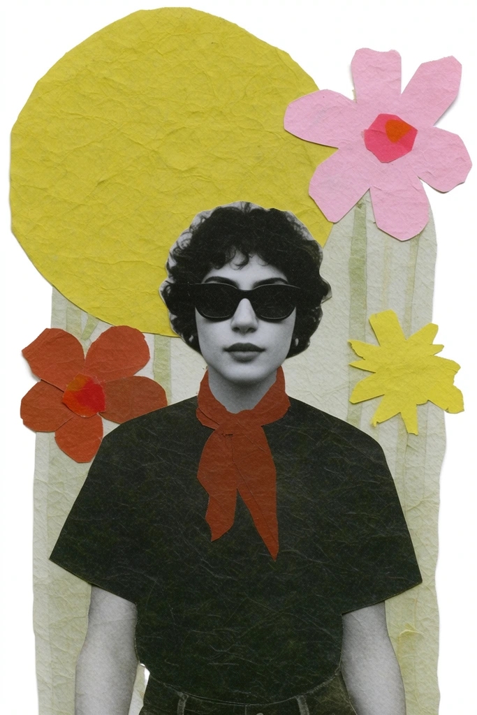 Surreal Punk Collage style AI image example 1