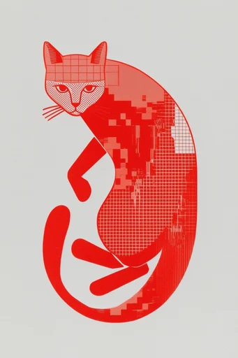 Kinetic Crimson Noir style reference image — minimalist graphic composition