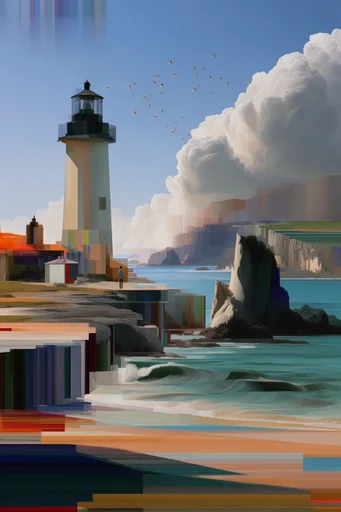 Geometric Digital Impressionism style reference image — impasto texture