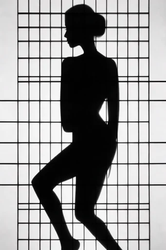 Monochrome Graphic Grids moodboard — generate AI images in this style