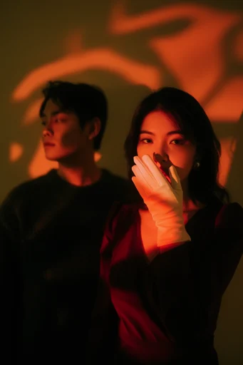 Amber Chiaroscuro Komorebi style reference image — dappled leaf shadows