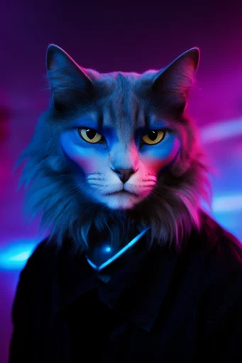 Electric Noir Futurism style reference image — futuristic cinematic portrait