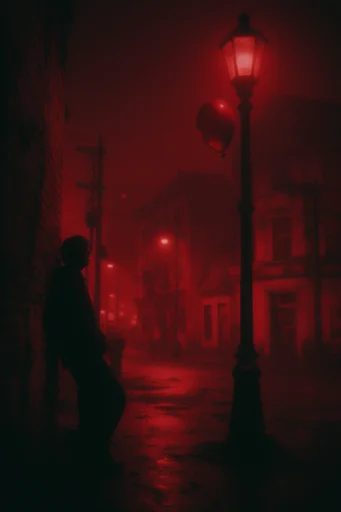 Nocturnal Crimson Infrared style reference image — surreal landscape