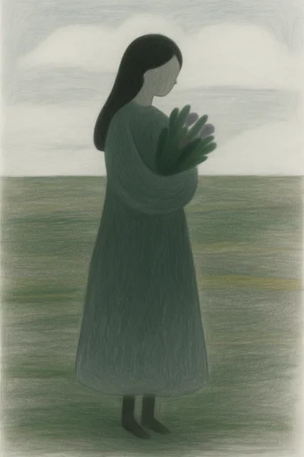 Textured Minimalist Folk style reference image — handcrafted illustration style