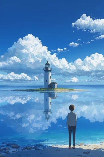 Ethereal Pastel Anime style reference image — nostalgic solitude