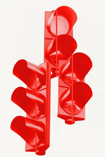 Kinetic Crimson Noir style reference image — geometric moiré patterns