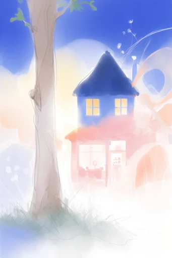 Ethereal Pastel Melancholia style reference image — cobalt and pastel color palette