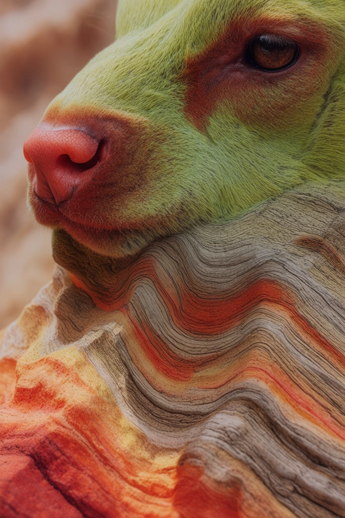 Organic Geological Surrealism style AI image example 3
