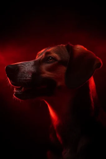 Cinematic Neon Noir style reference image — deep black background