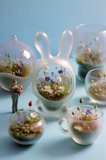Translucent Biophilic Glassmorphism style reference image — biophilic surrealism