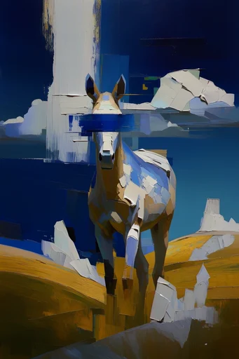 Geometric Digital Impressionism style AI image example 3
