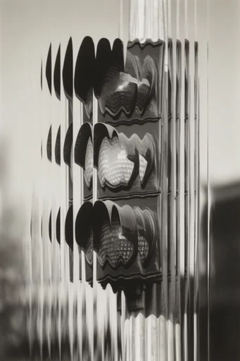 Monochrome Fragmentation Aesthetic style reference image — tactile paper collage
