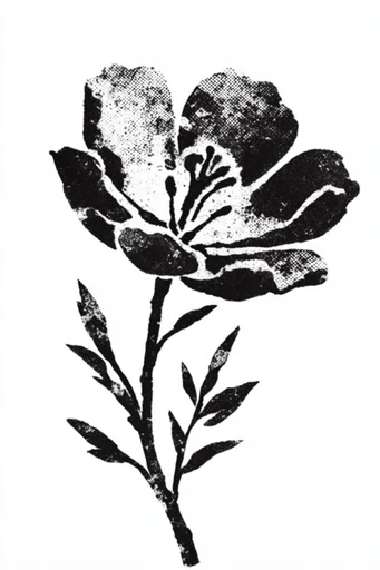 Monochrome Halftone Graphic style reference image — vintage screenprint style