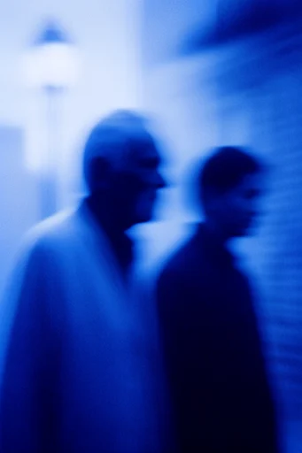 Spectral Cyanotype Surrealism style reference image — monochromatic cyanotype blue