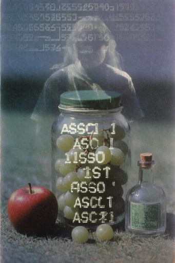 Analog Glitch Mysticism style reference image — glowing typographic glyphs