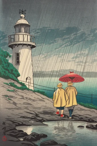 Atmospheric Shin-Hanga Prints style reference image — atmospheric perspective