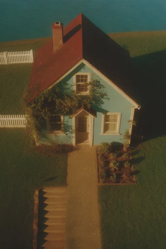 Nostalgic Miniature Surrealism style reference image — 1970s retro color palette