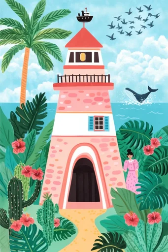 Whimsical Mediterranean Folk Narrative style reference image — whimsical architectural landscape