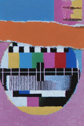 Tactile Neo-Punk Collage style reference image — halftone screen print