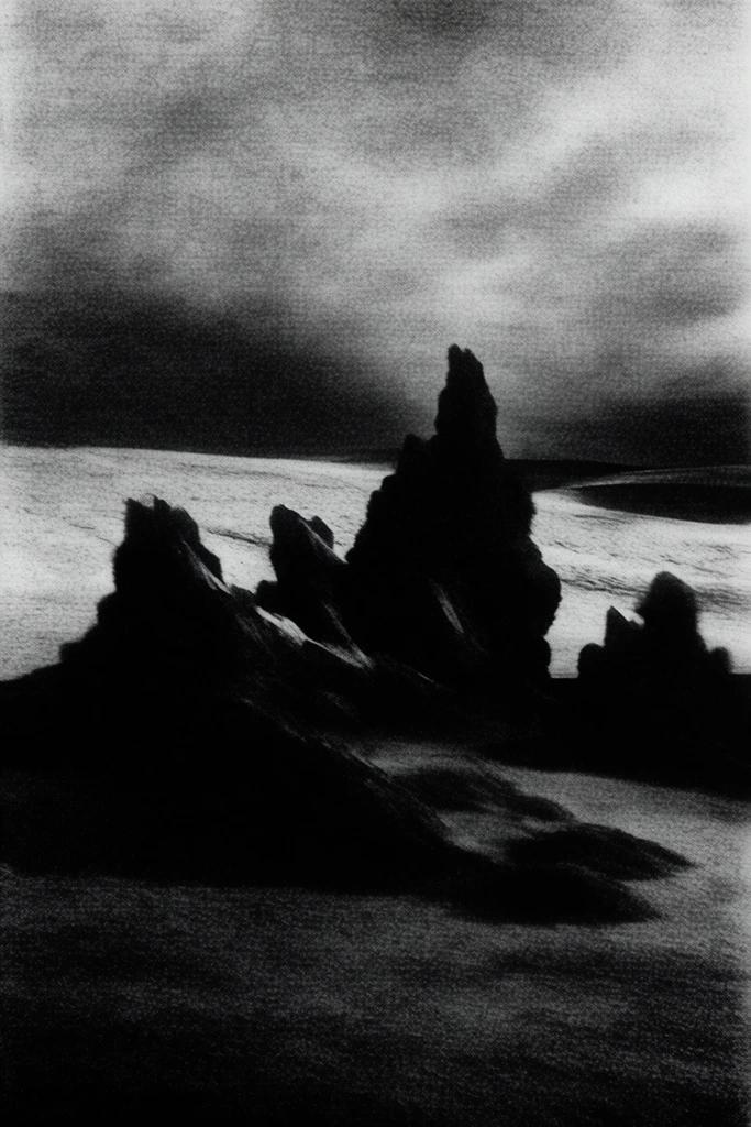 Experimental Noir Abstraction style AI image example 2