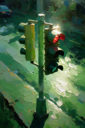 Luminous Impasto Waters style reference image — shimmering water caustics